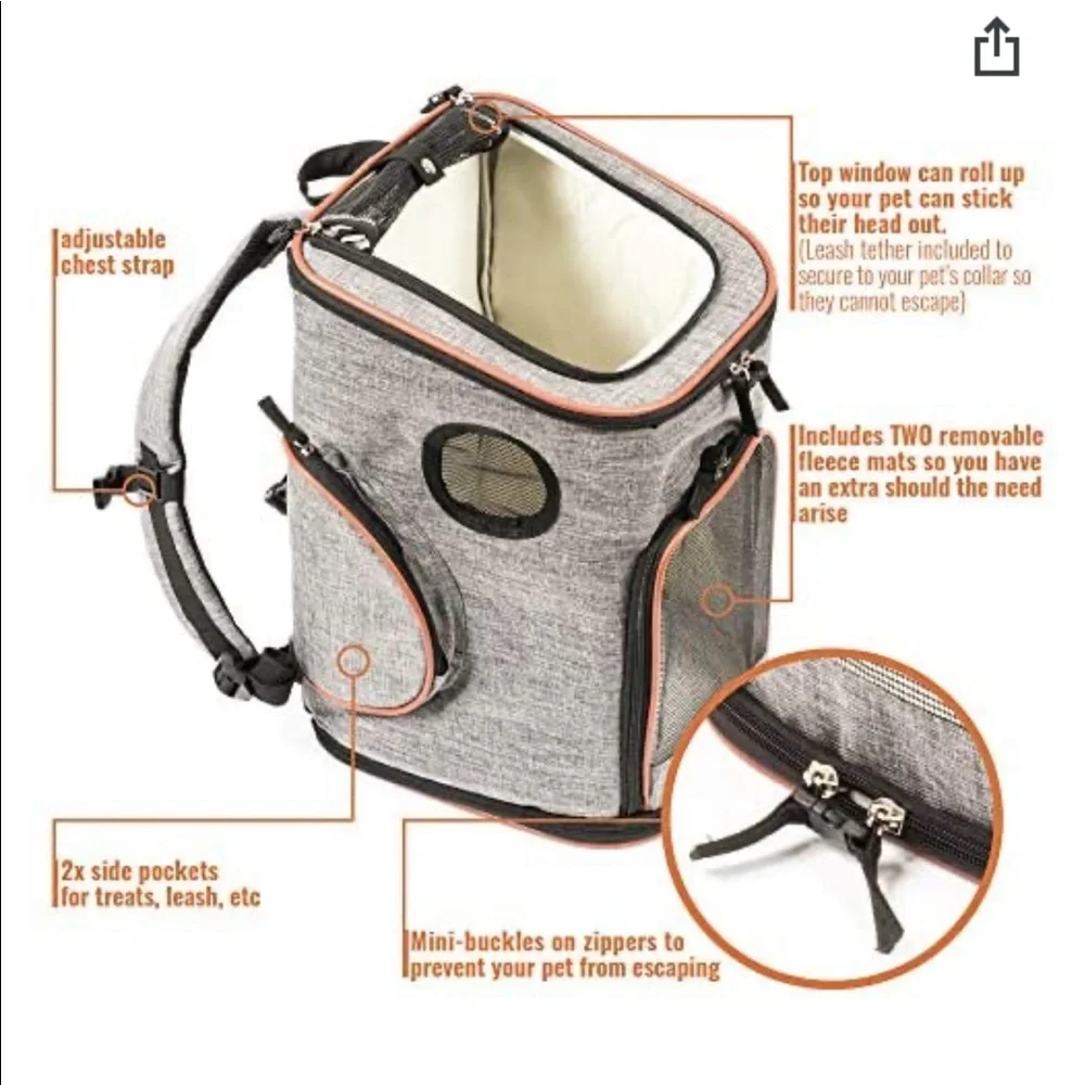 Pet carrier backpack